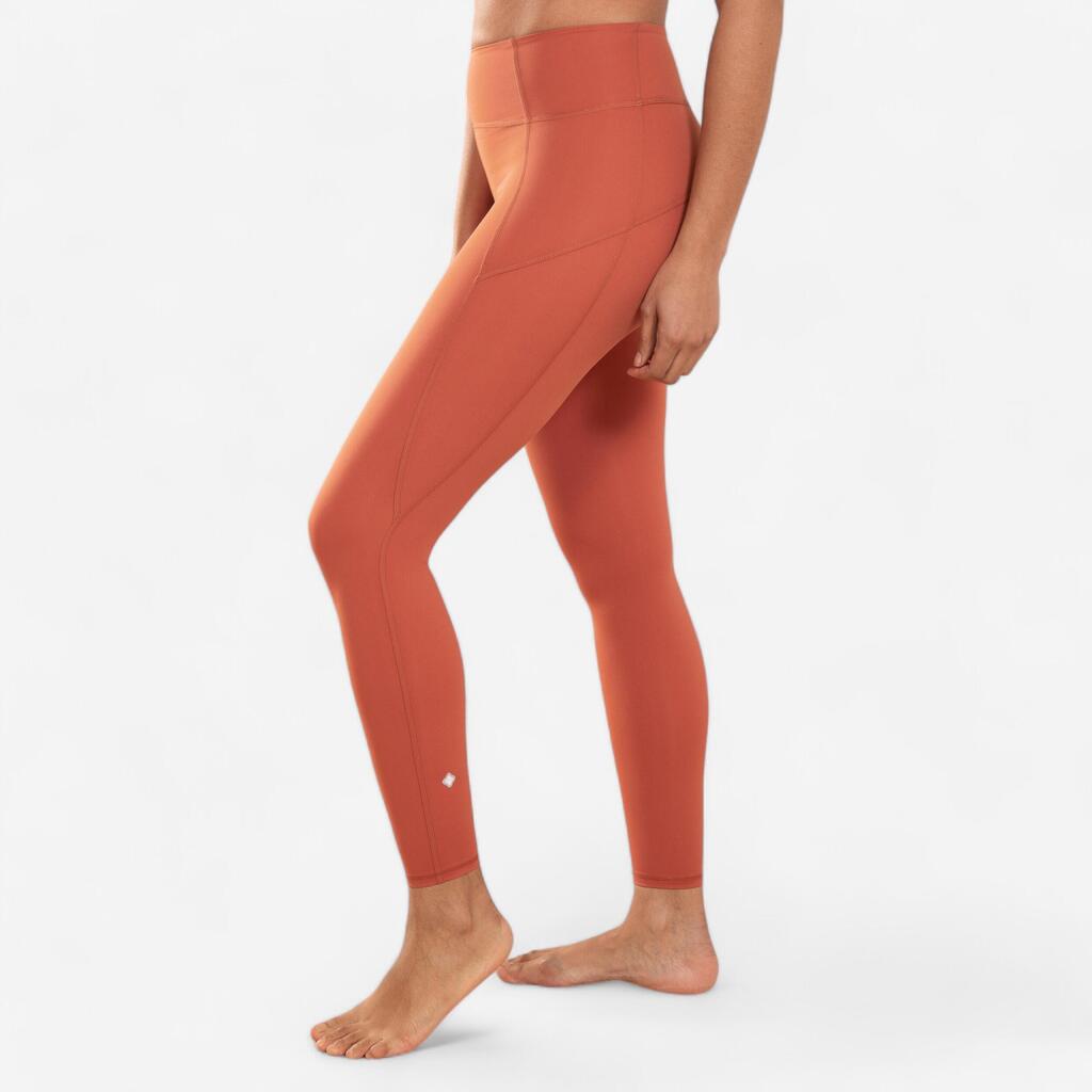 Leggings dynamisches Yoga figurformend - braun