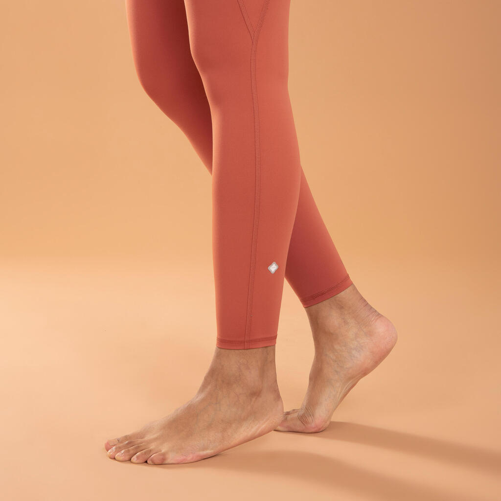 Leggings dynamisches Yoga figurformend - braun