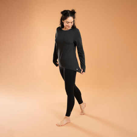 Women's Technical Cotton Yoga Leggings - Black