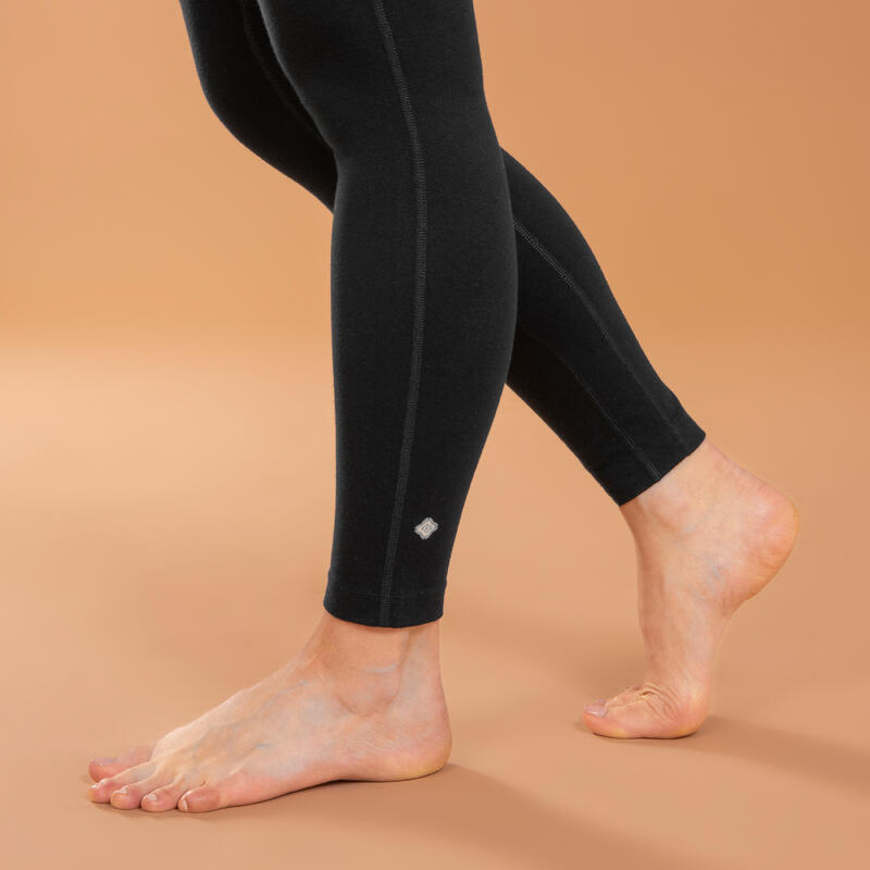 Katoenen legging voor zachte yoga dames zwart