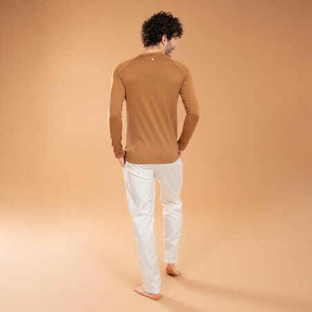 Men's Long-Sleeved Seamless T-Shirt - Camel