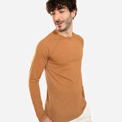 Men's Long-Sleeved Seamless T-Shirt - Camel