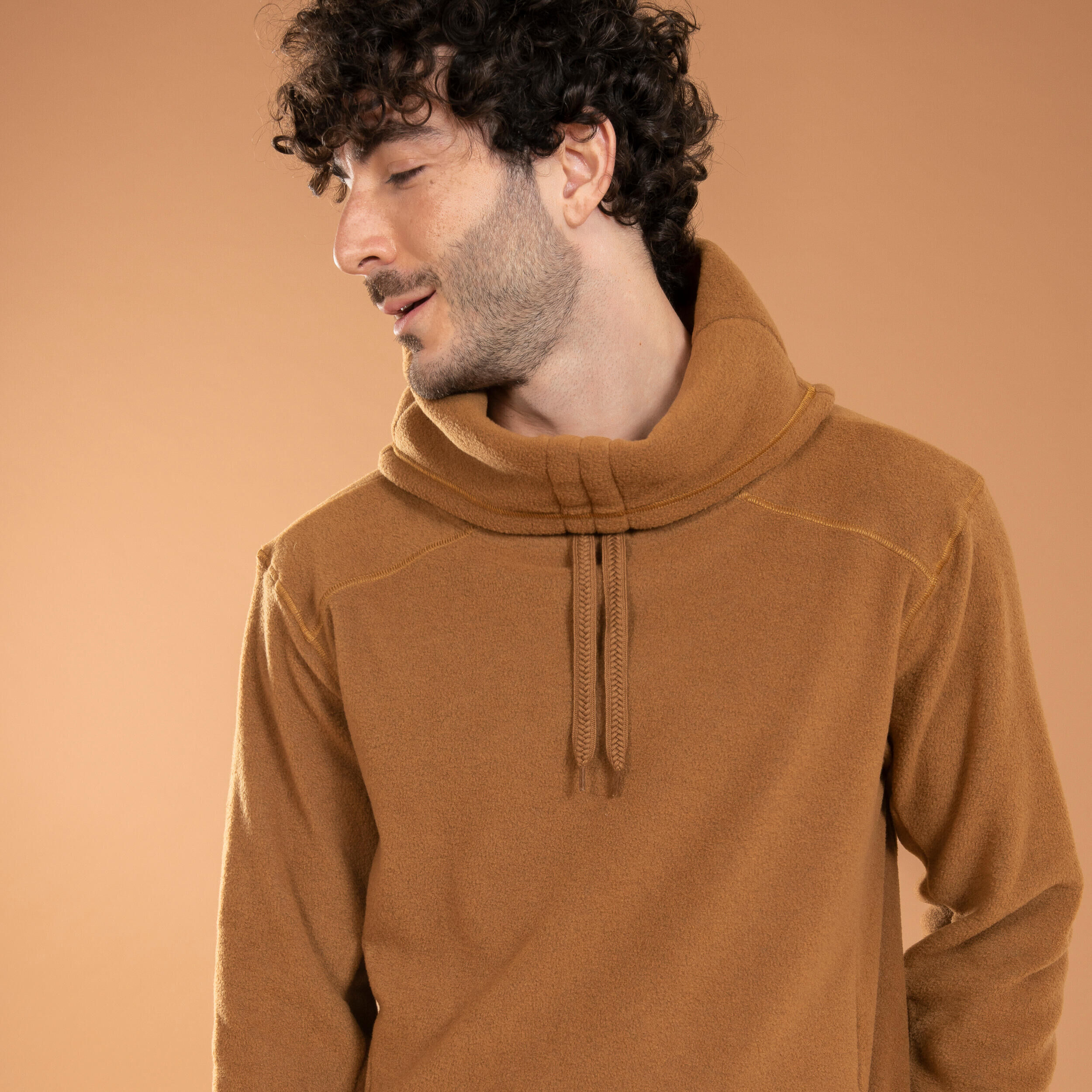 KIMJALY Men's Gentle Yoga Warm Sweatshirt - Brown