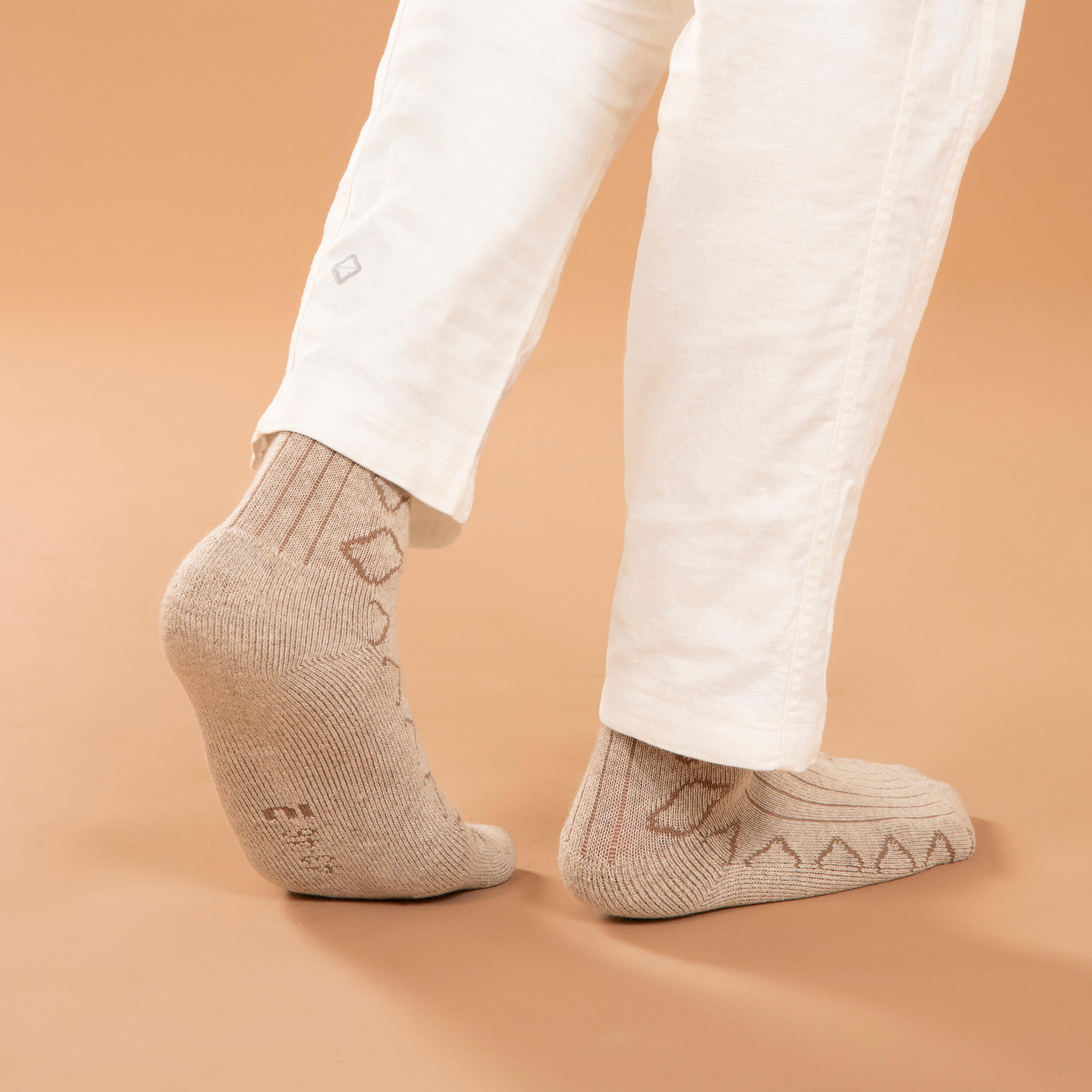 Merino Wool Meditation Socks - Beige 4/4