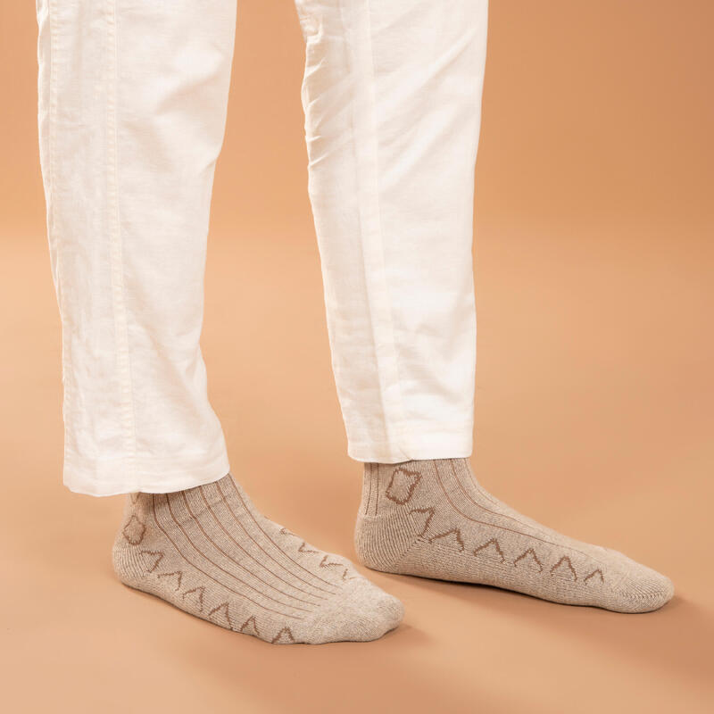 CHAUSSETTES MEDITATION LAINE MERINOS BEIGE