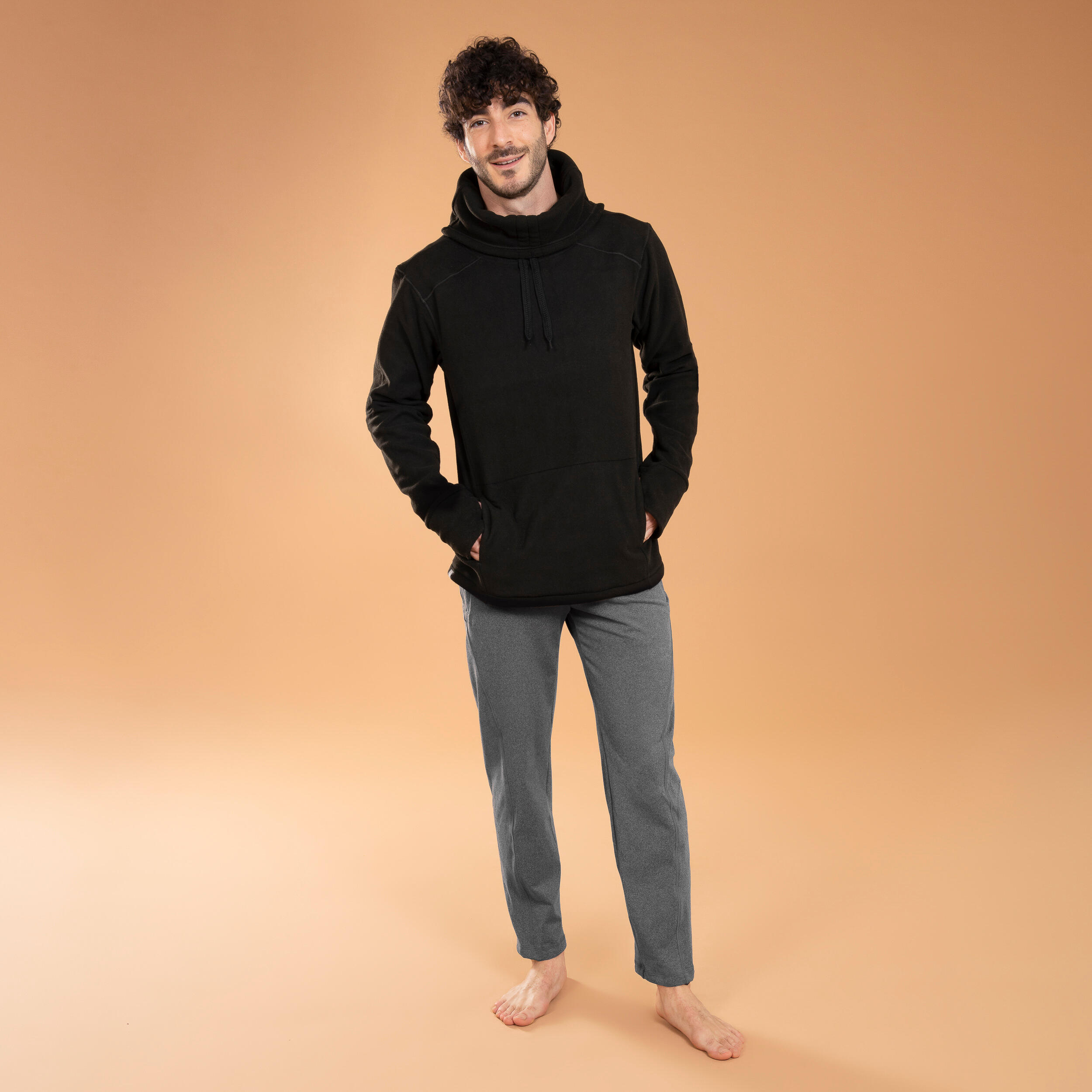 Men's Gentle Yoga Warm Sweatshirt - Mottled Black 4/6