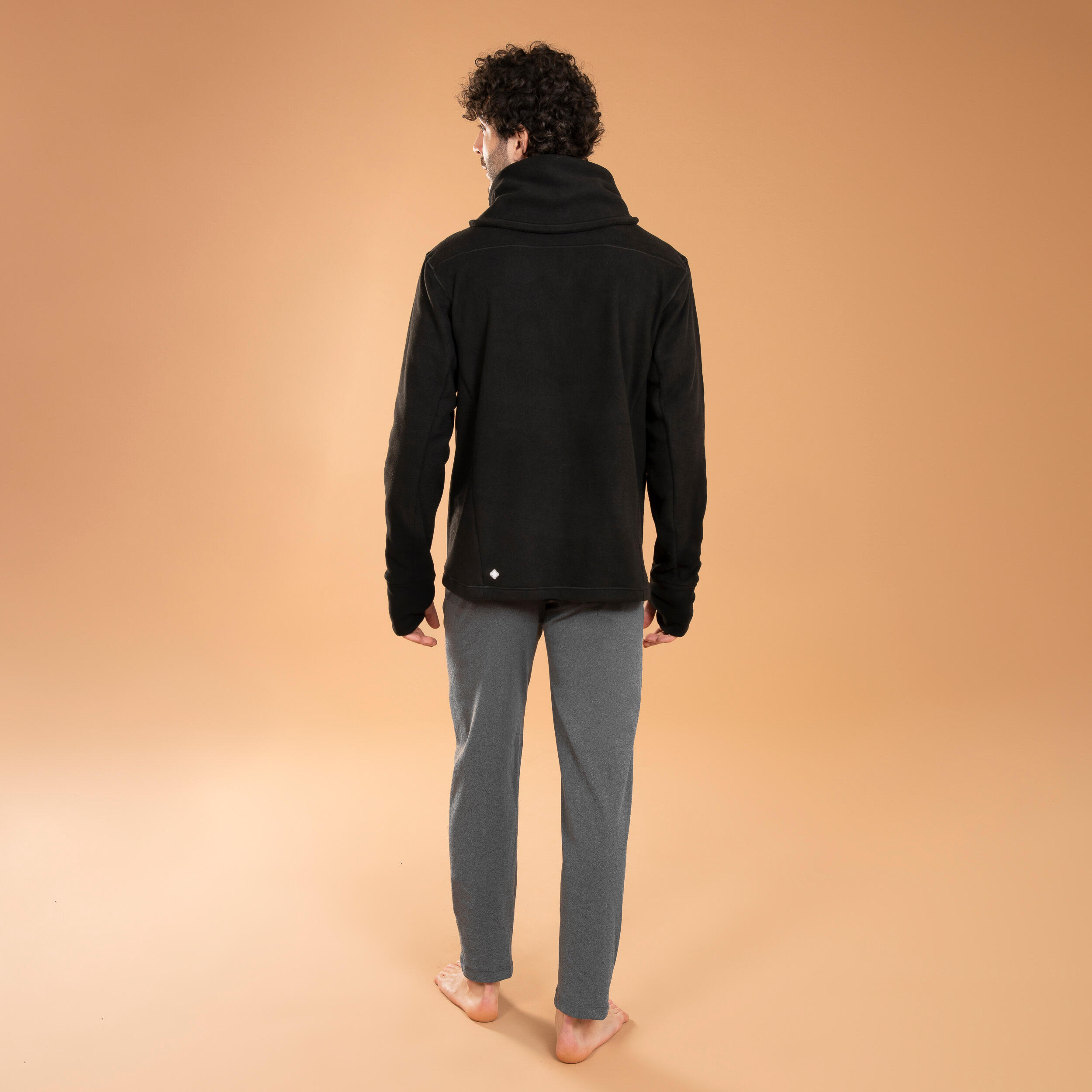 Men's Gentle Yoga Warm Sweatshirt - Mottled Black 5/6