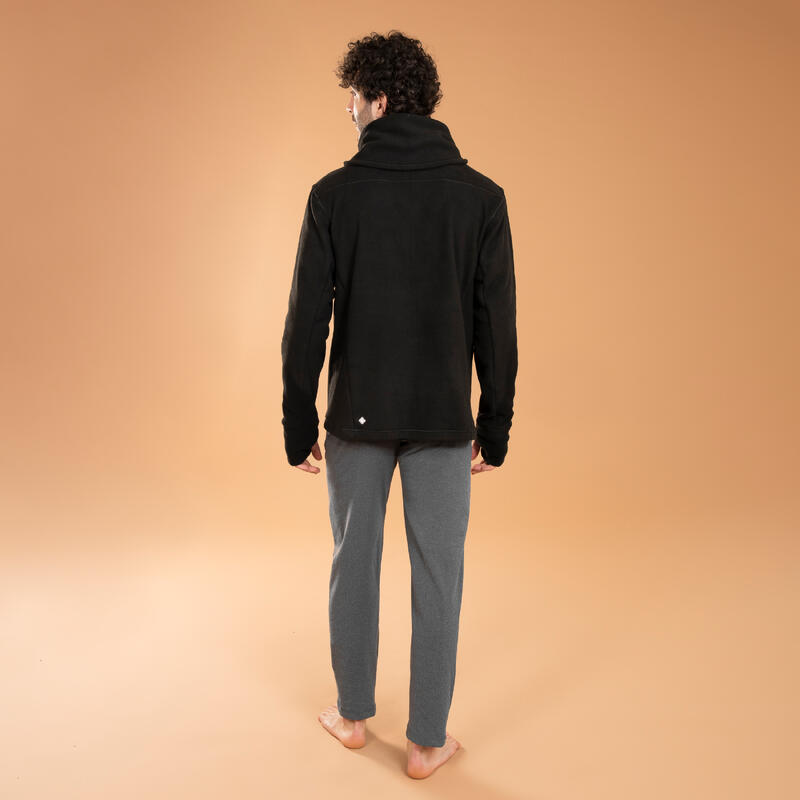 Sudadera Yoga Hombre Negro Jaspeado Suave Cálida