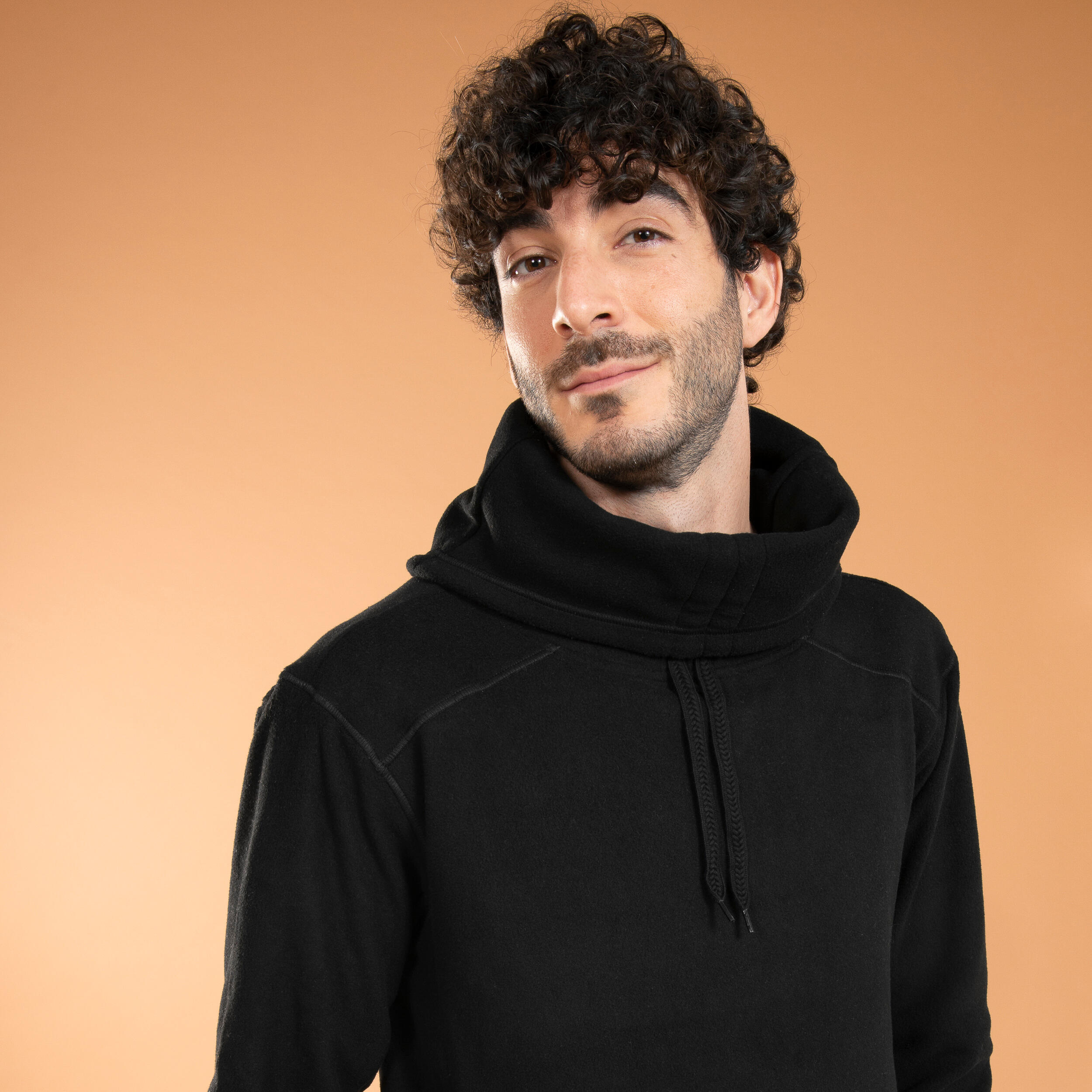 Men's Gentle Yoga Warm Sweatshirt - Mottled Black 1/6