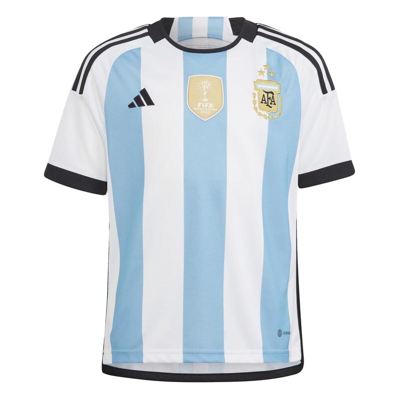 Bermad Verleiden druk ADIDAS Voetbalshirt voor kinderen thuisshirt Argentinië 3 sterren winnaar  2022 | Decathlon