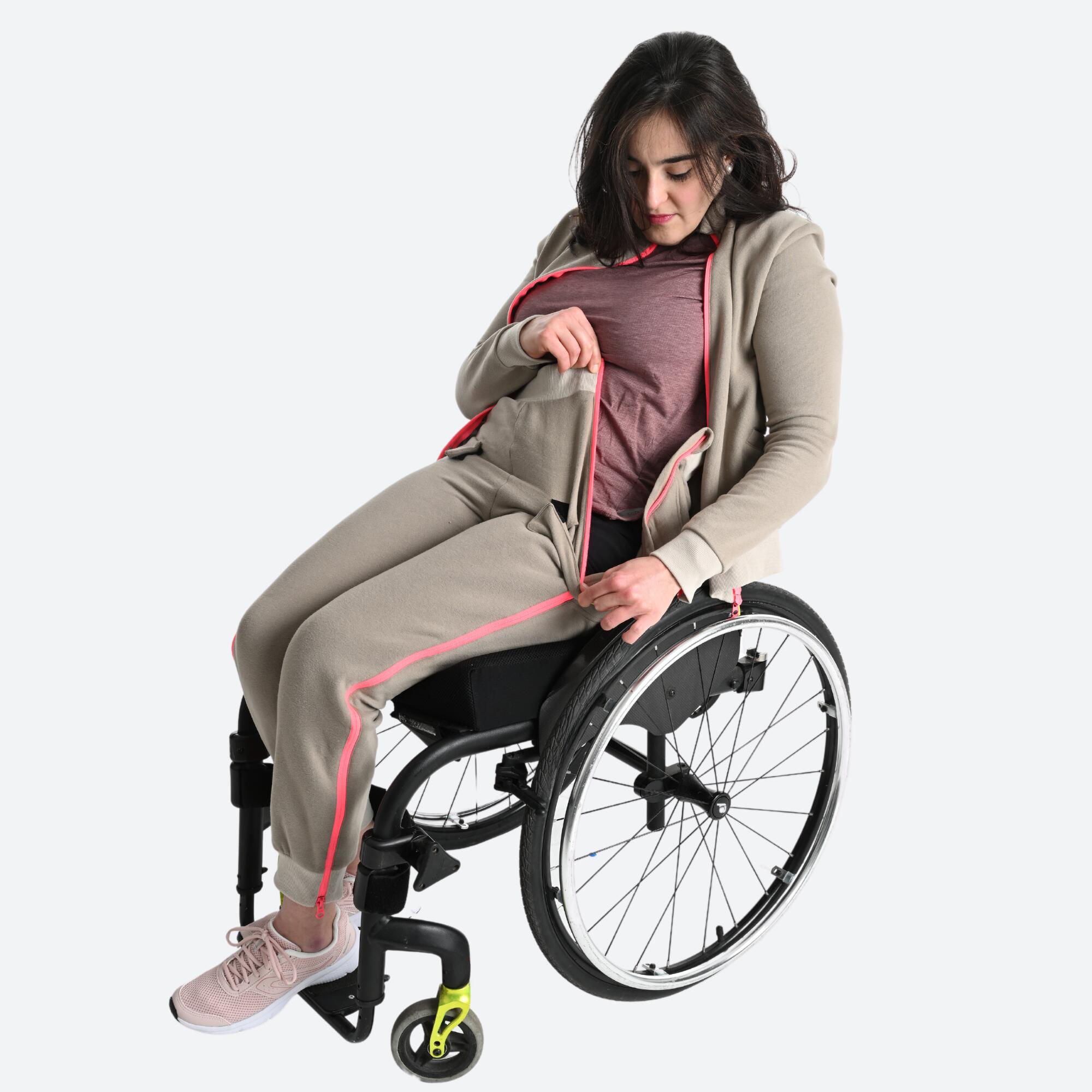 Pantalon de jogging femme zip facile à enfiler - beige 6/19