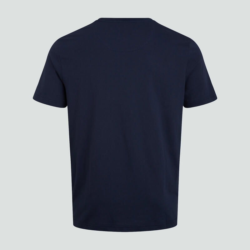 Rugby T-shirt voor volwassenen logo marineblauw