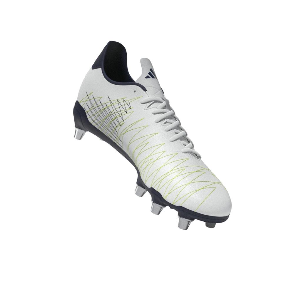 Adult Rugby Boots Kakari SG 8 - White/Navy Blue