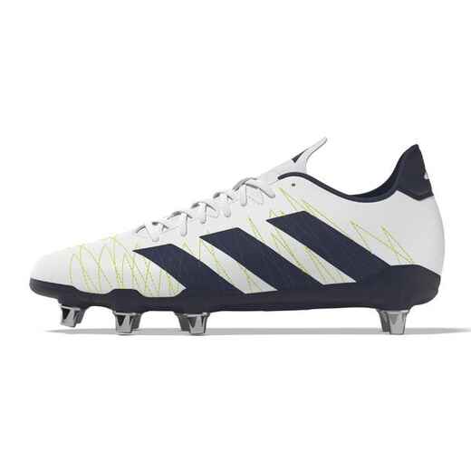 Adult Rugby Boots Kakari SG 8 - White/Navy Blue