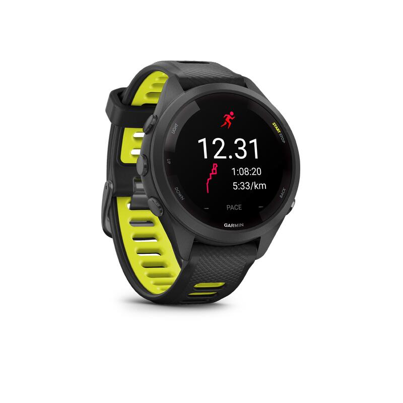 Zegarek inteligentny multisportowy GPS Cardio Garmin Forerunner 265S Music czarno-żółty