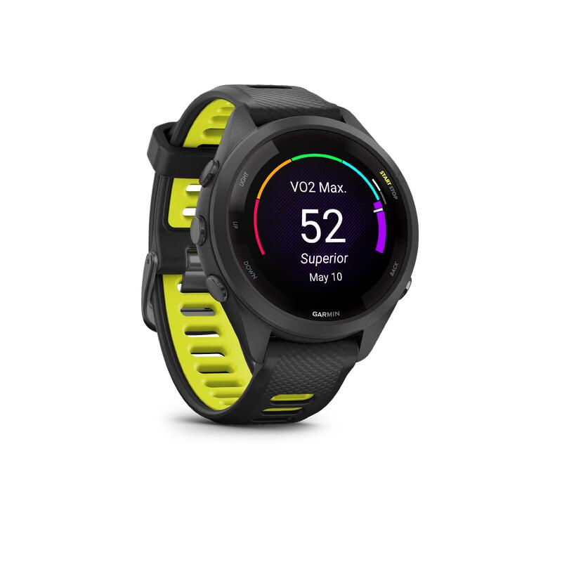 MONTRE CONNECTÉE MULTISPORT GPS CARDIO - GARMIN FORERUNNER 265S MUSIC NOIR JAUNE