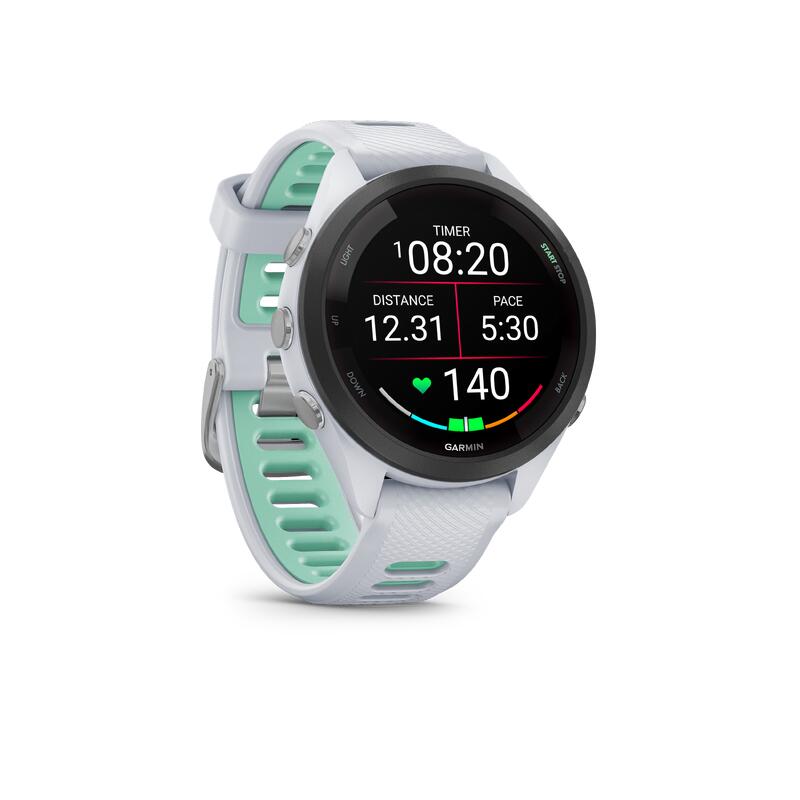 Multisport horloge met hartslagmeting en gps FORERUNNER 265S MUSIC wit