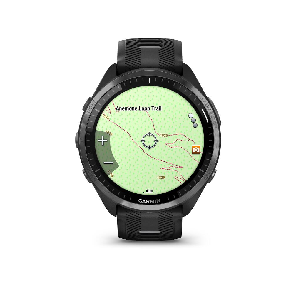 Kardiotreniruotėms skirtas įvairių sporto šakų išmanusis laikrodis su GPS „Forerunner 965“, juodas ir pilkas