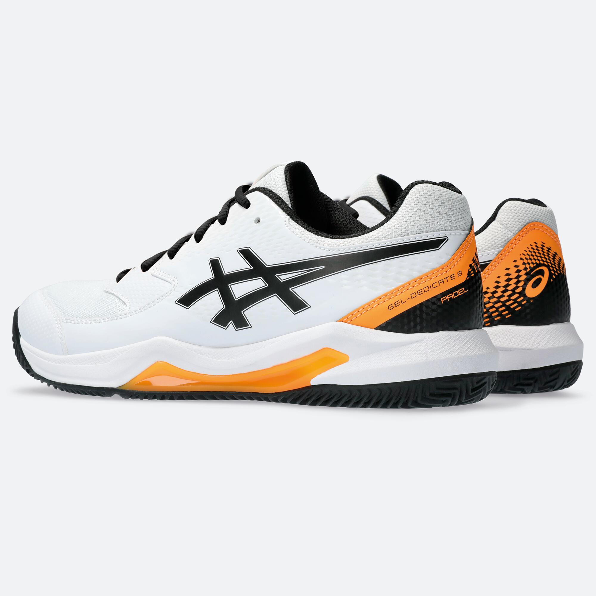 Men's Padel Shoes Gel Dedicate 8 - White/Orange 6/15