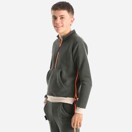 Kids' Easy Dressing Zip-Up Sweatshirt - Olive Green