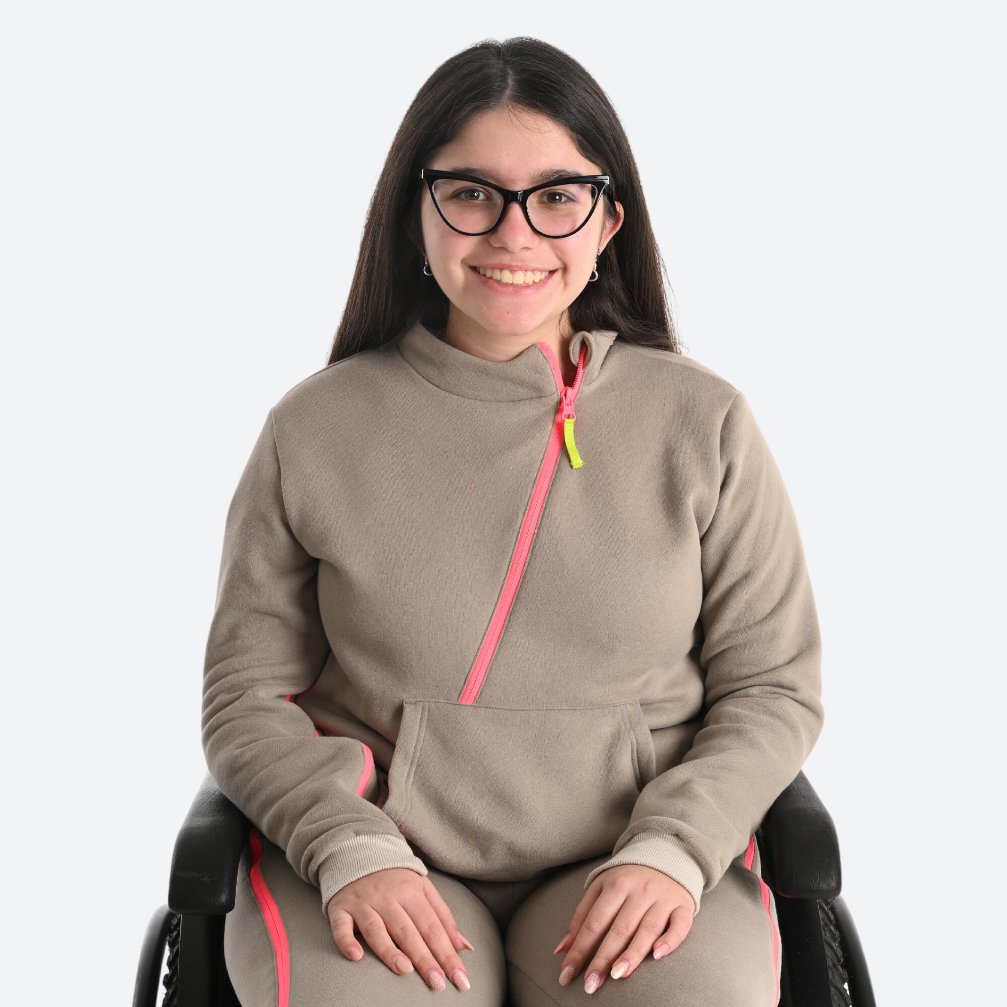 Sweatshirt Kinder einfaches Anziehen - beige - DECATHLON