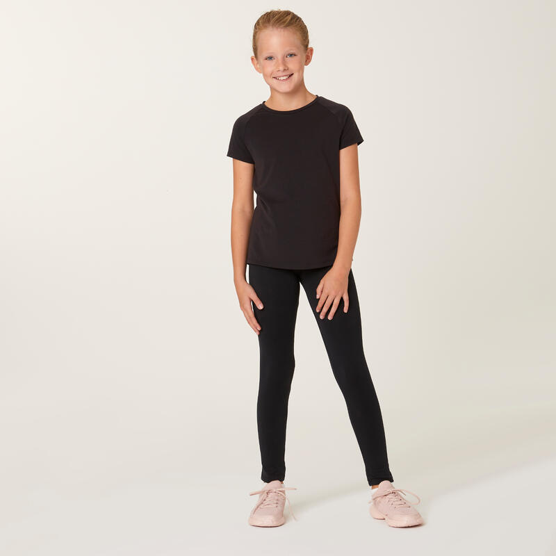 T-Shirt Kinder Mädchen atmungsaktiv - S500 schwarz