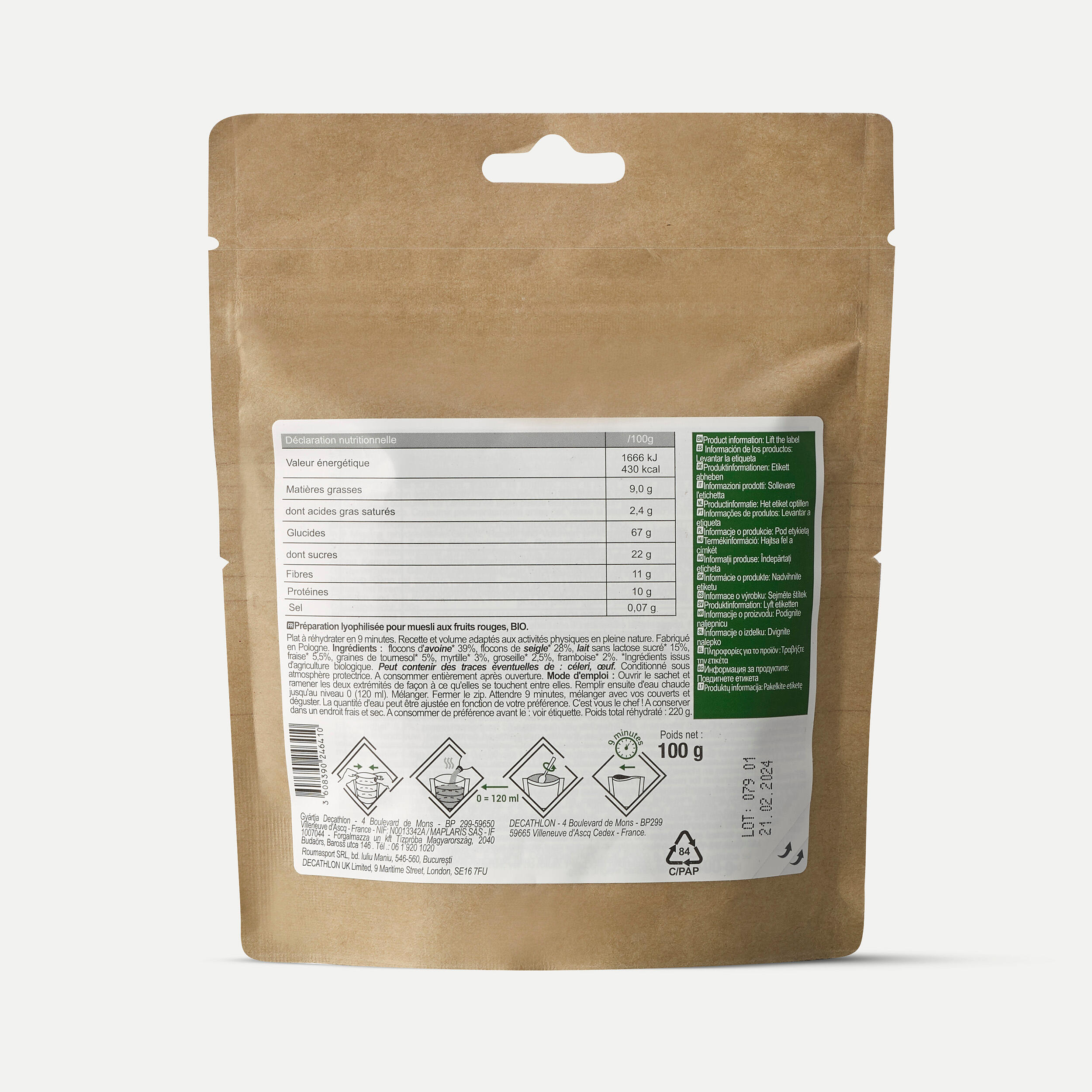 Organic, freeze-dried breakfast - Red berries muesli - 100 g 3/3