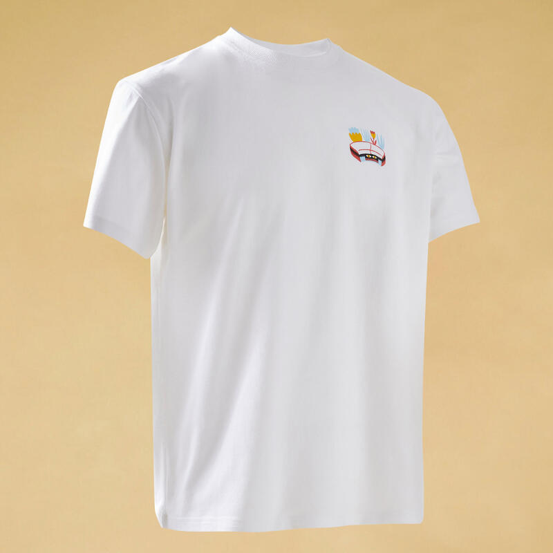 Tricou skateboard TS500 alb în colaborare cu MLSL