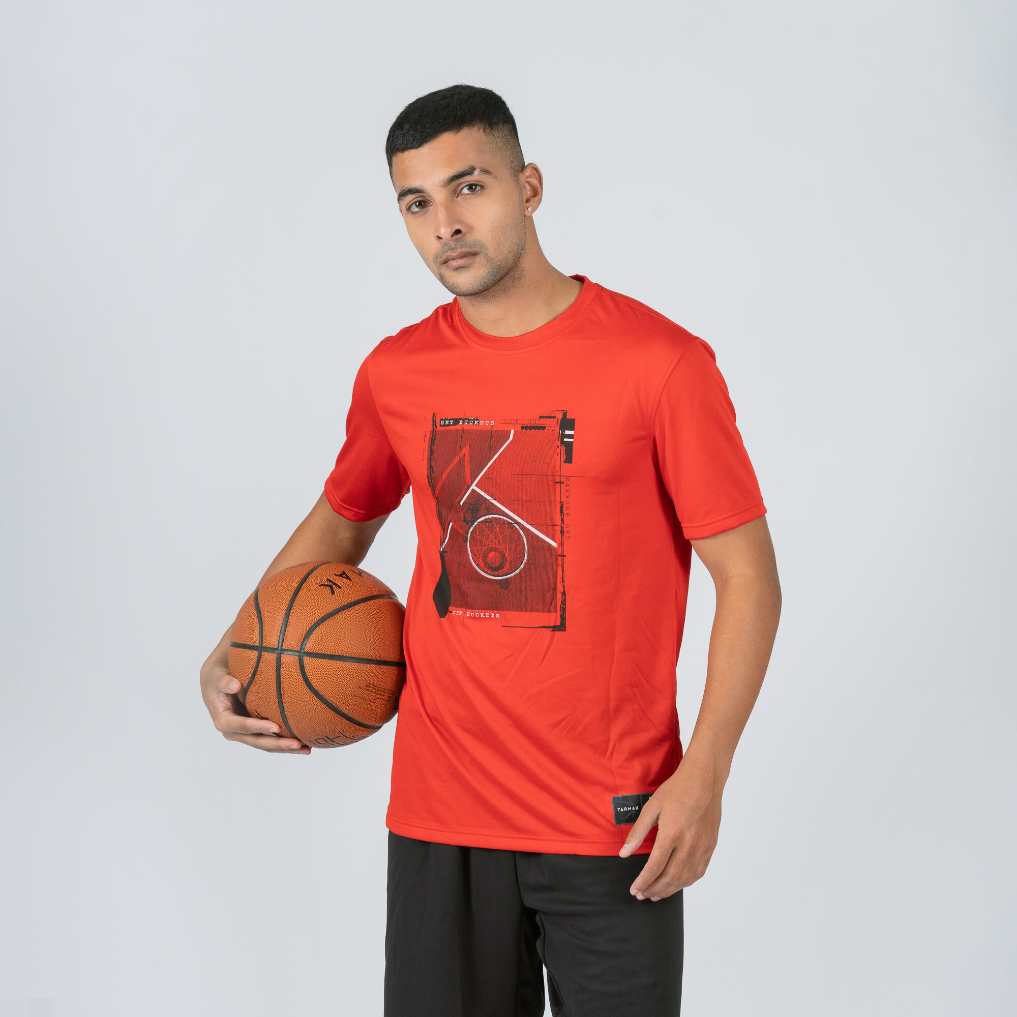 Men Basketball Tshirt TS500 Fast Red