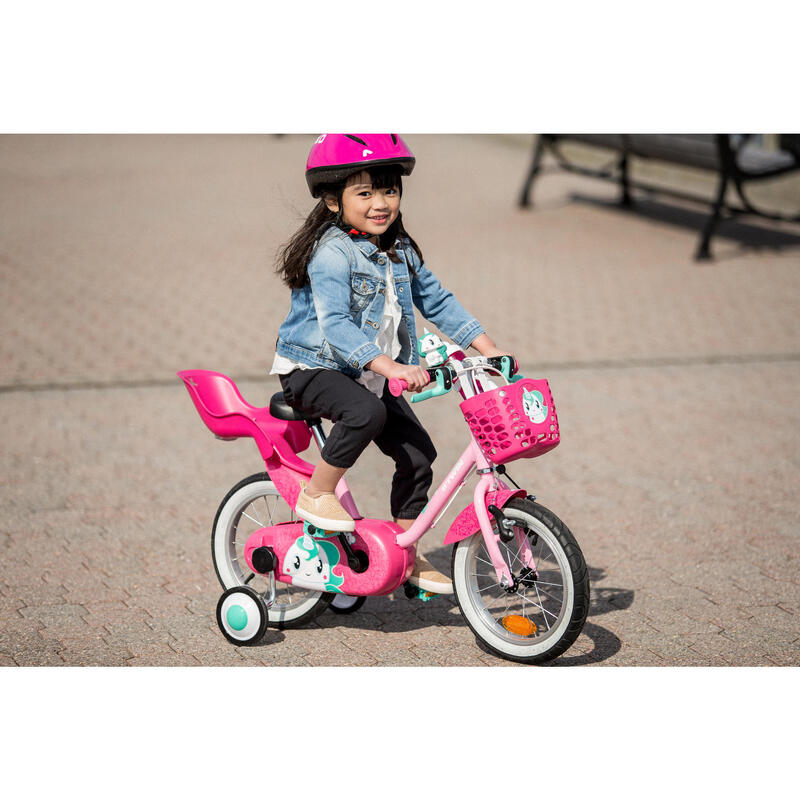 Porta muñecos bicicleta niños rosa