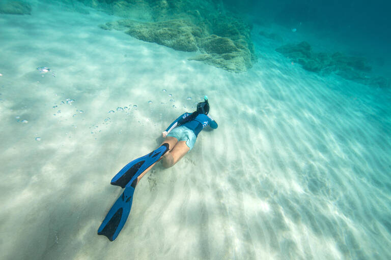 Sepatu Katak Fin Selam Diving SUBEA FF 500 - Biru Hitam Lembut