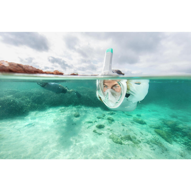 Masque easybreath snorkeling de surface adulte - gris avec sac 2024