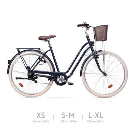 Fully-equipped, 6-speed low frame city bike, blue