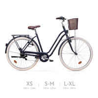 Fully-equipped, 6-speed low frame city bike, blue