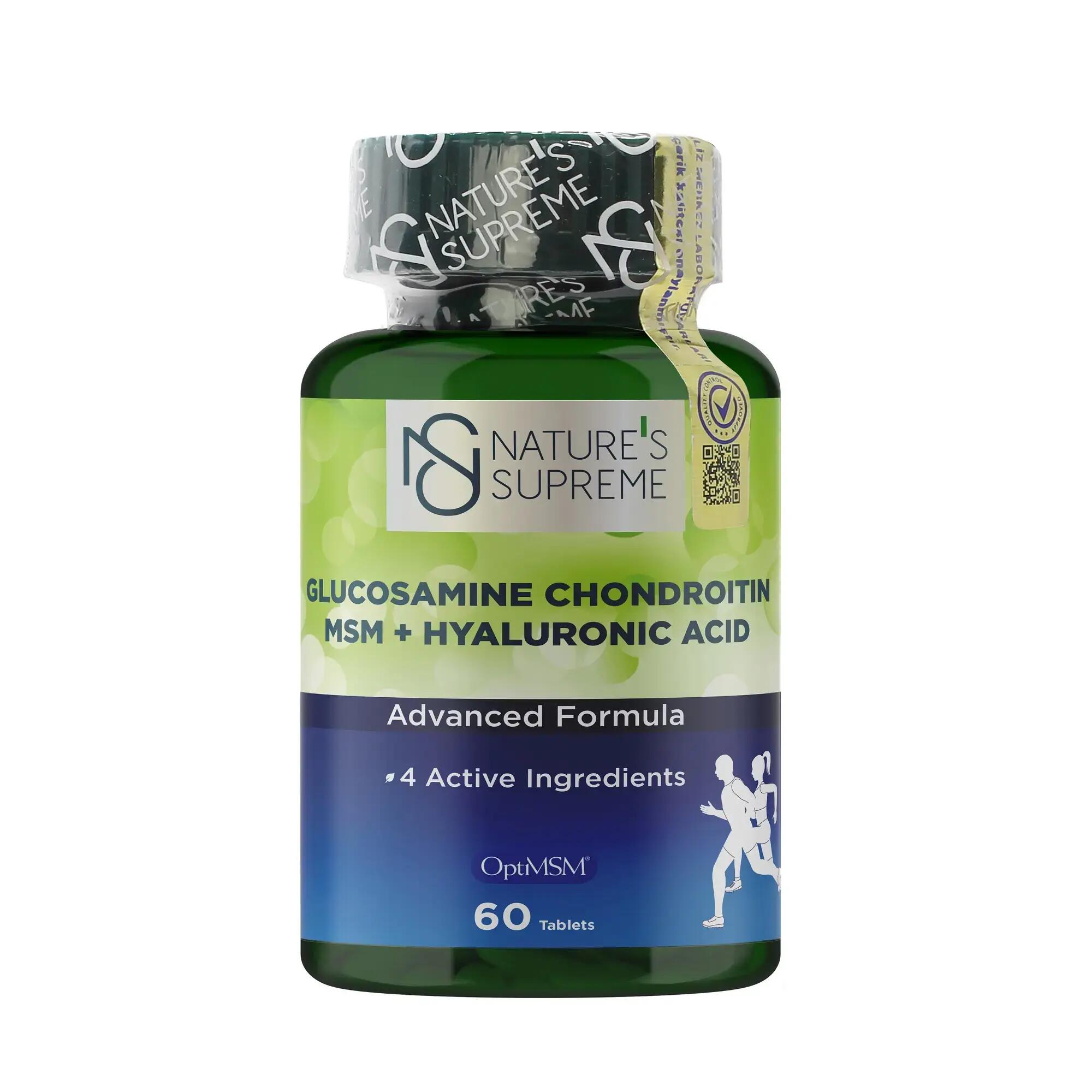Nature's Supreme Glukozamin Kondroitin MSM + Hyaluronik Asit 60 Tablet 1/1