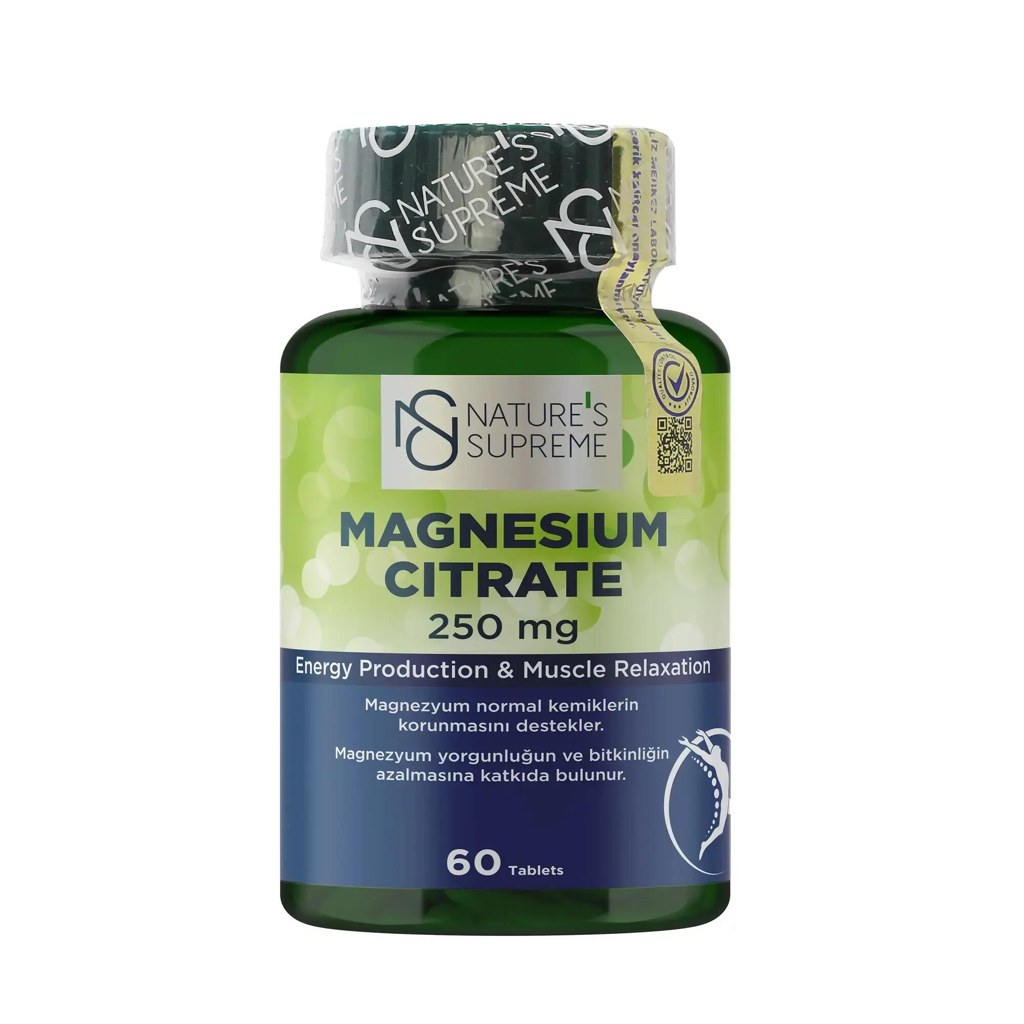 Nature's Supreme Magnezyum Sitrat 250 Mg 60 Tablet 1/1