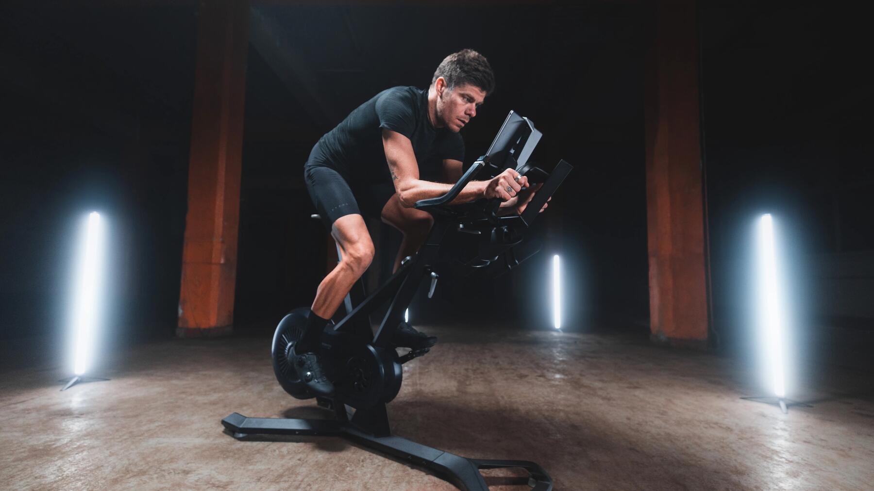 Man on a home trainer