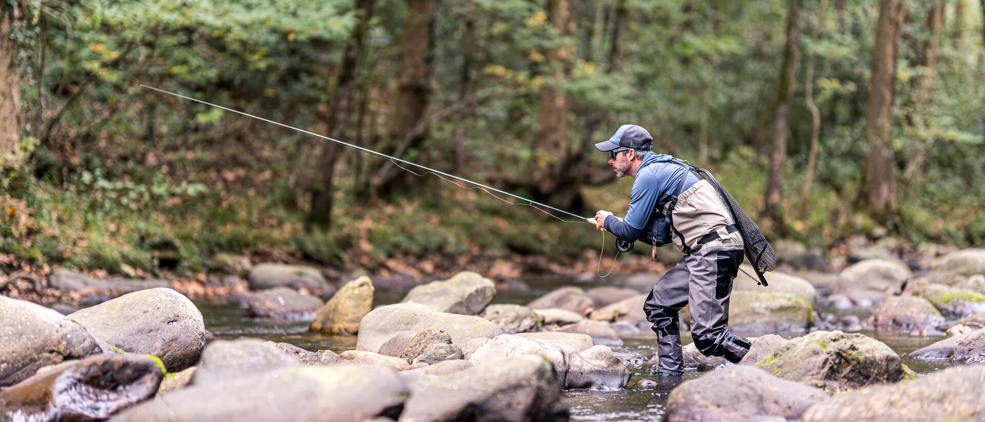 Man trout fishing