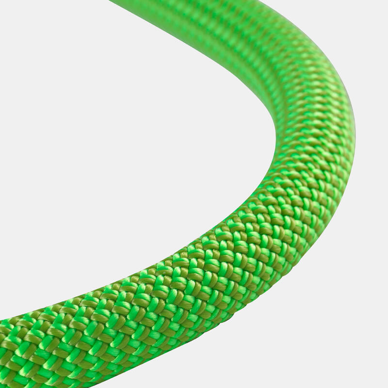 Longe double d'escalade et d'alpinisme - Vert lime fluo, Vert lime