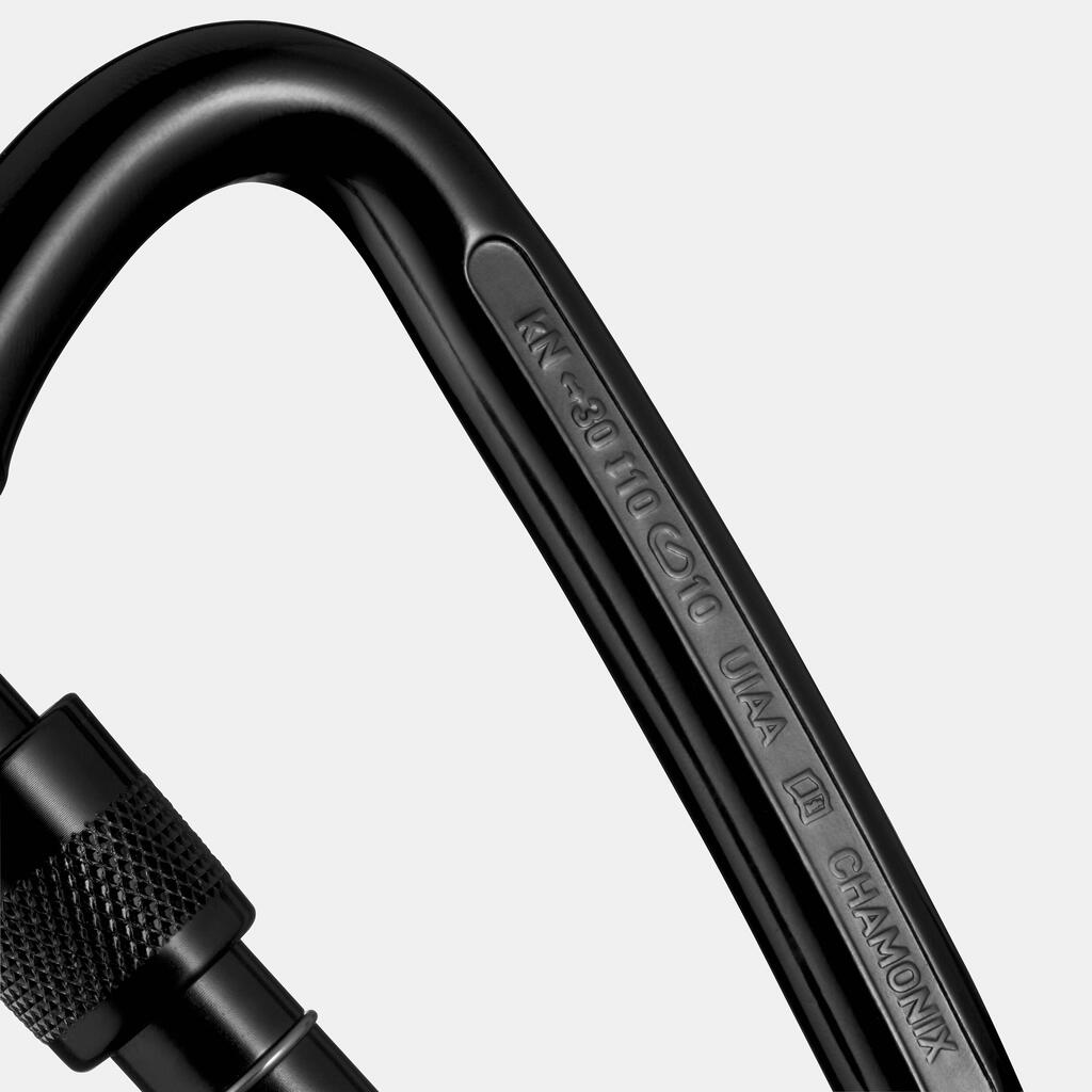 KARABINER ZA PENJANJE SA MATICOM 3000 SECURE - CRNI