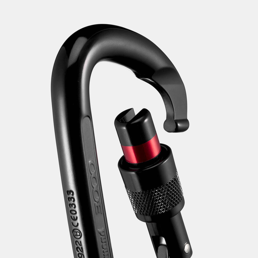 KARABINER ZA PENJANJE SA MATICOM 3000 SECURE - CRNI
