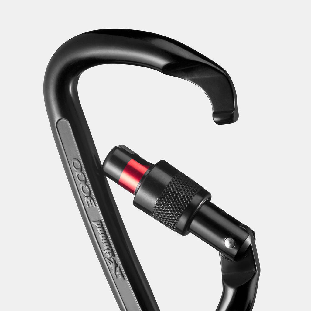 KARABINER ZA PENJANJE SA MATICOM 3000 SECURE - CRNI