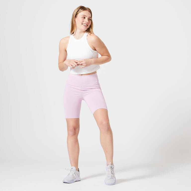 Women's Fitness Shaping Cycling Shorts 520 - Light Pink