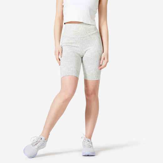 
      Biciklističke kratke hlače za fitness ženske 520 bež s printom
  