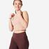 Women's Ribbed Cropped Fitness Tank Top 520 - Powder Beige