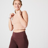Women's Ribbed Cropped Fitness Tank Top 520 - Powder Beige