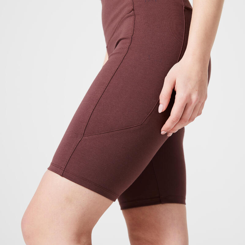 Short Cycliste Fitness Femme Galbant - 520 marron acajou