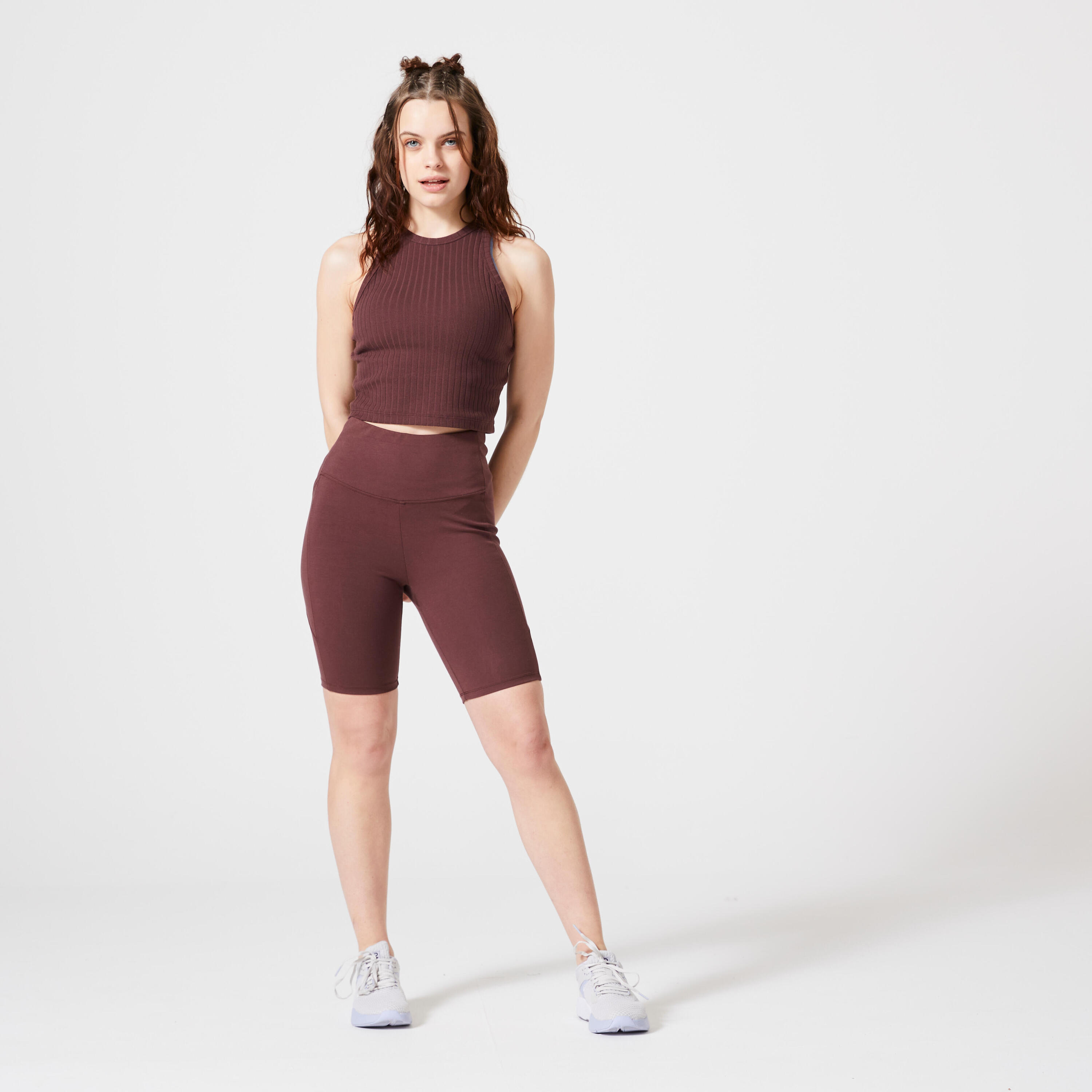Women's Shaping Fitness Cycling Shorts 520 - Mahogany 3/7
