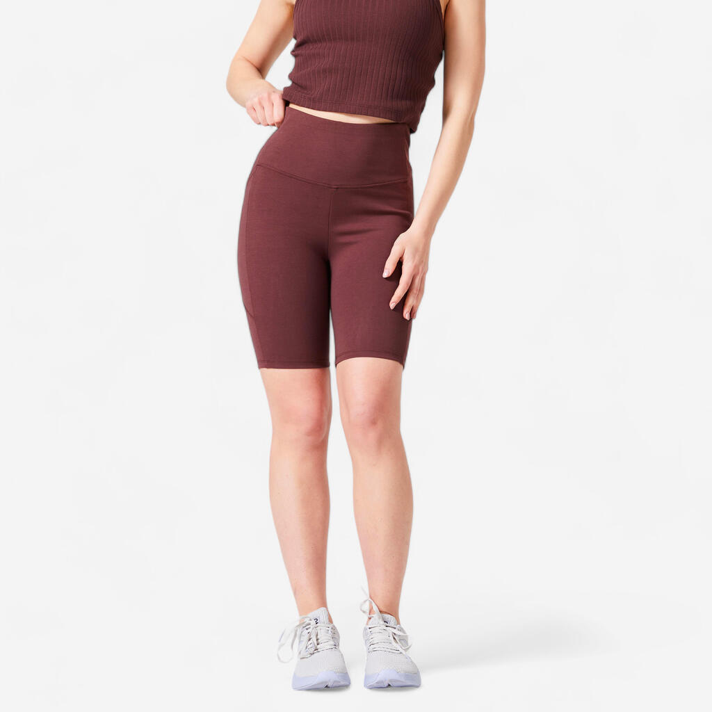 Women's Shaping Fitness Cycling Shorts 520 - Mahogany