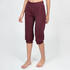 Women Yoga Pants Cotton Cropped - Burgundy